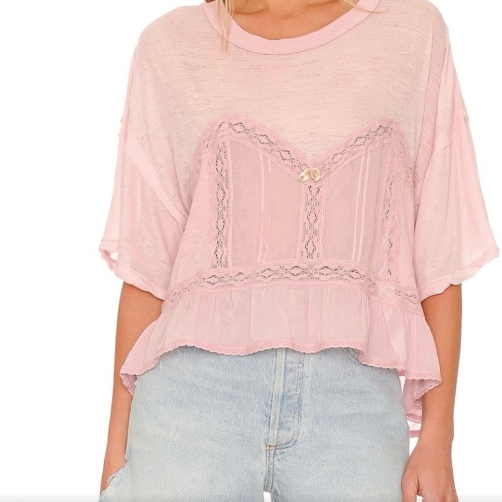 Free People Fall in Love Tee- Pink